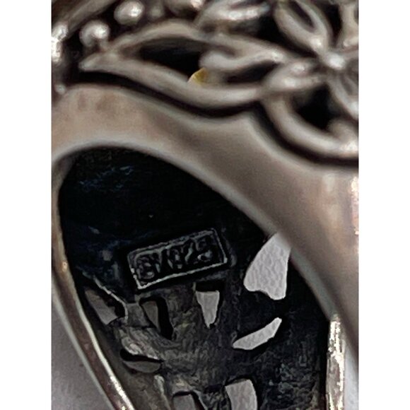 Sally C Treasures Sterling Silver Turquoise & Gems Tribal Sunburst Ring SZ 11 - Picture 7 of 10